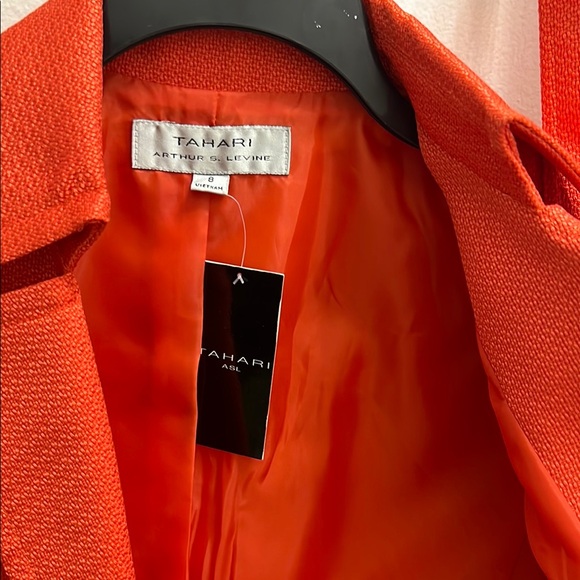 Tahari Vibrant Red Blazer with Gold Accents - Picture 7 of 11